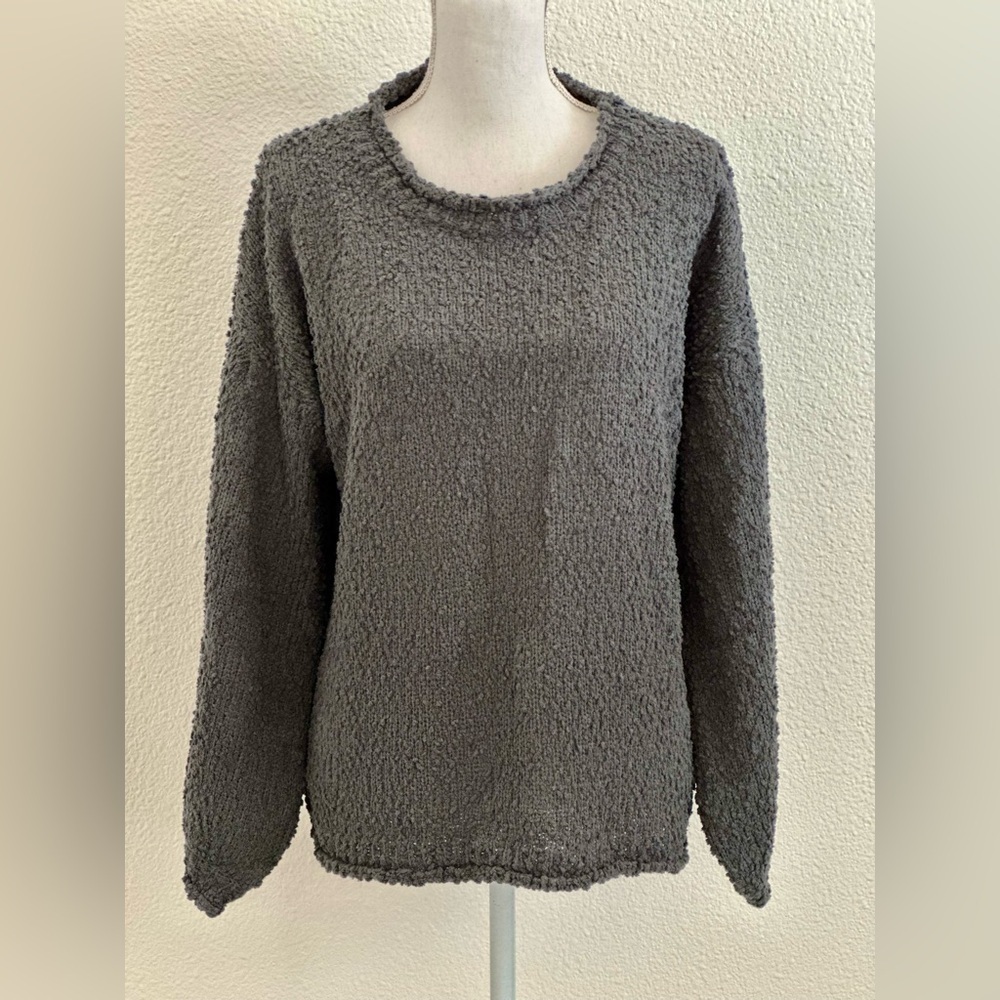 POL Oversized Charcoal Knit Pullover Sweater Size Small